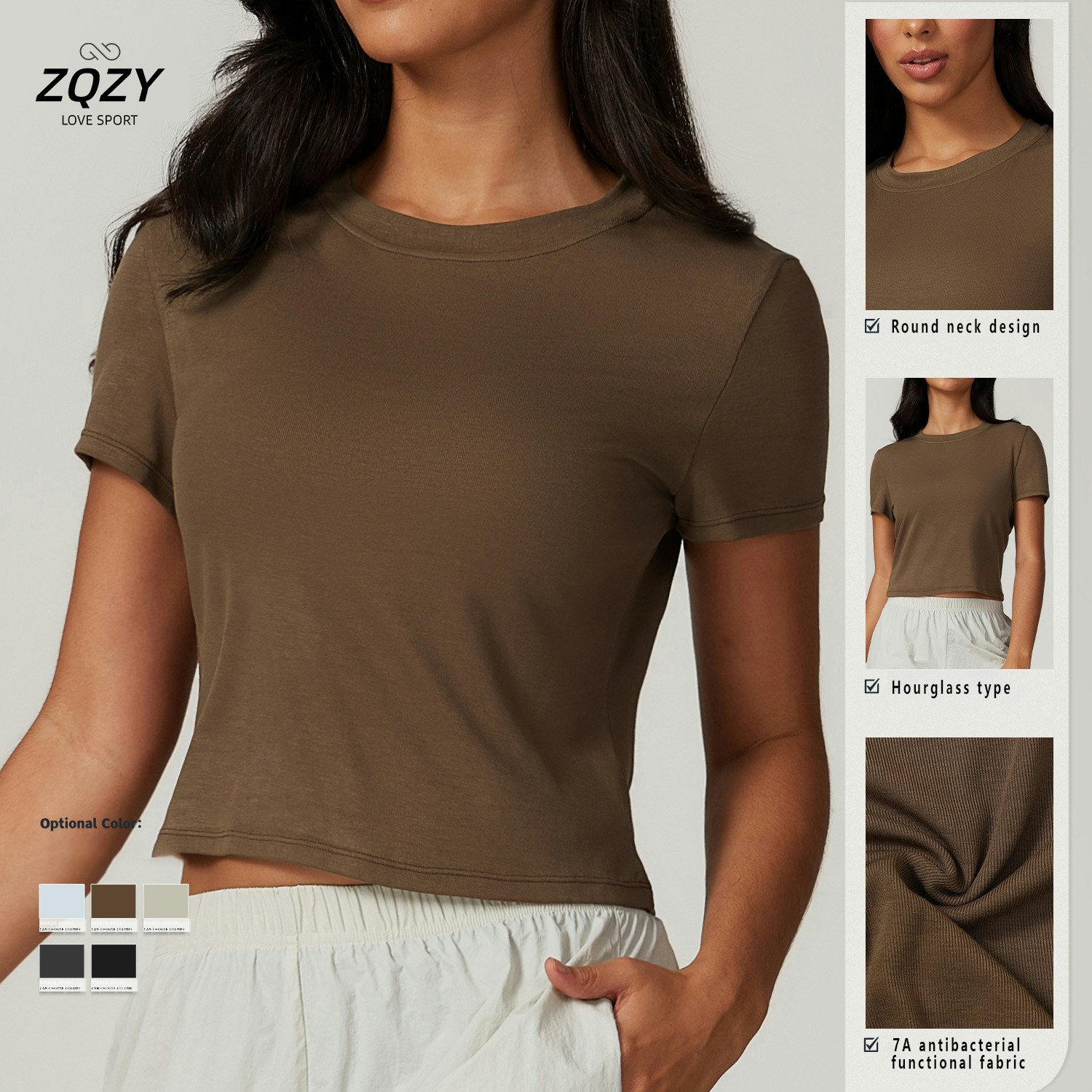 Eco-friendly Quick Drying Yoga Short Sleeve Top