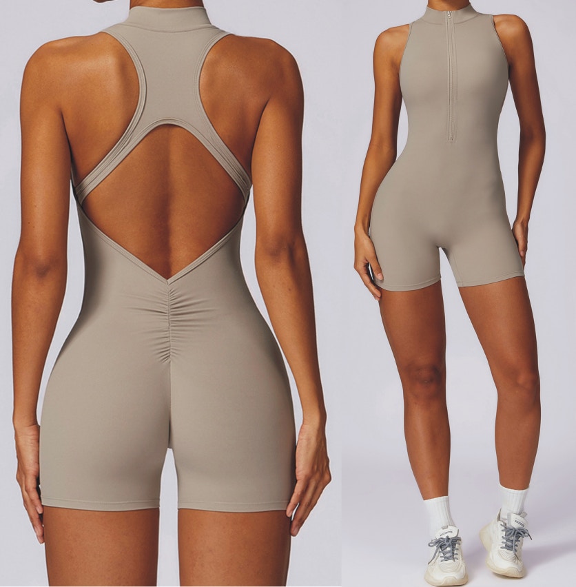 Half Zip Openback Scrunch Bum Bodysuit