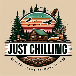 "Just Chilling inc. " logo - hunting setting