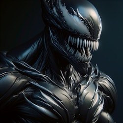 venom. venom. exercise. Style: a highly detailed, 3D rendering style with realistic textures, lighting and shading. hyperrealism